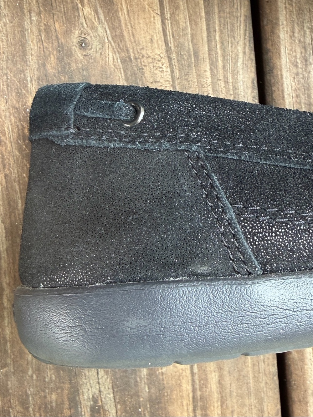 Crocs Black Walu Shimmer Leather Loafer Size 9 Women's NWOT - Picture 5 of 10